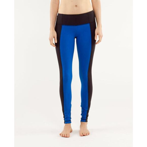 Lululemon Wunder Under Pant Colorblock Leggings Size 6 Blue Black NWT - Picture 1 of 14